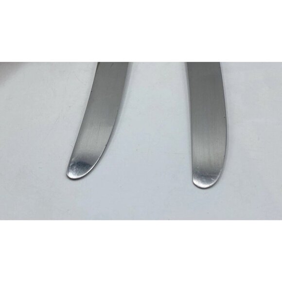 Bistro III Made France Flatware Silverware Orange Handle Stainless Set 2 Knives - Picture 9 of 11